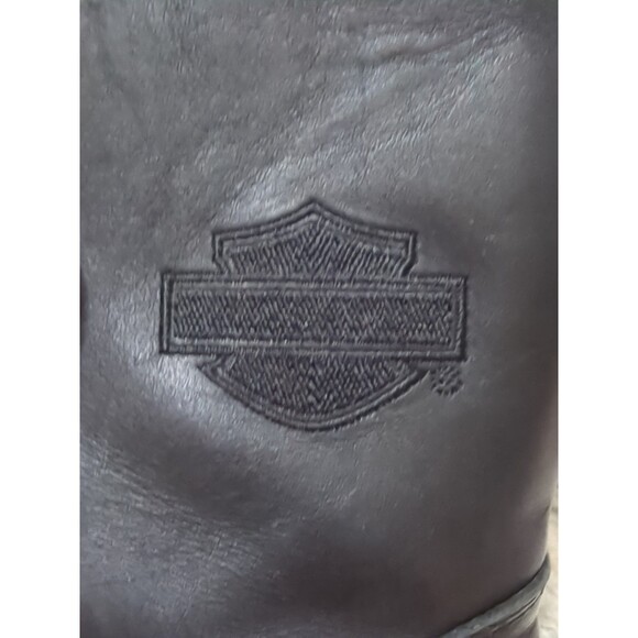 Harley Davidson Black Boots Size 8 Women's Lace Up Moto Biker Combat Heeled - Picture 13 of 15